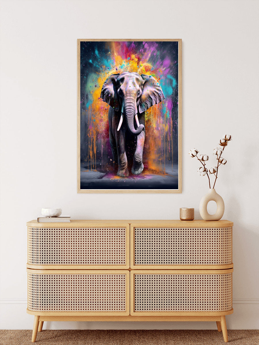 Elephant sprays paint - Paint by Numbers