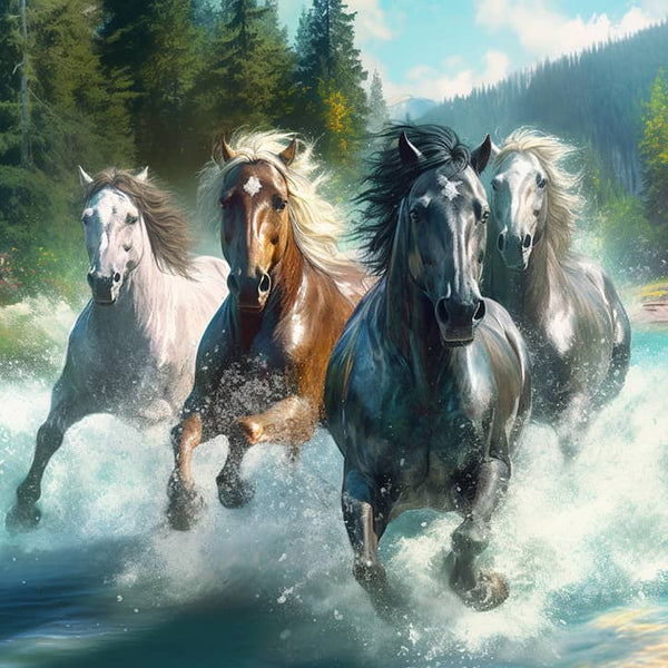Horses, stormy - Paint by Numbers