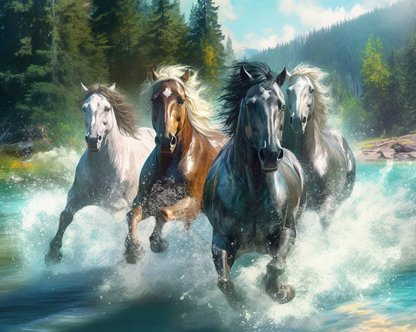 Horses, stormy - Paint by Numbers