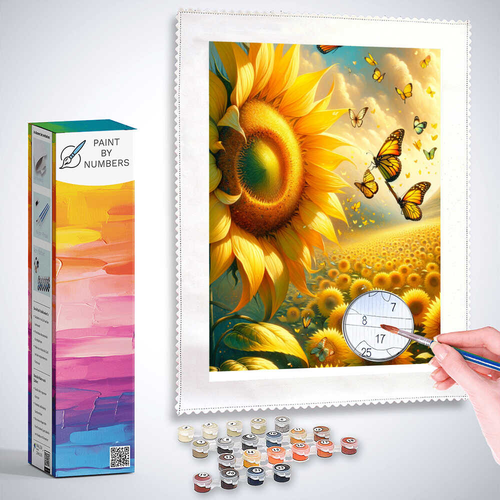 Paint by Numbers - Sunflower Butterfly
