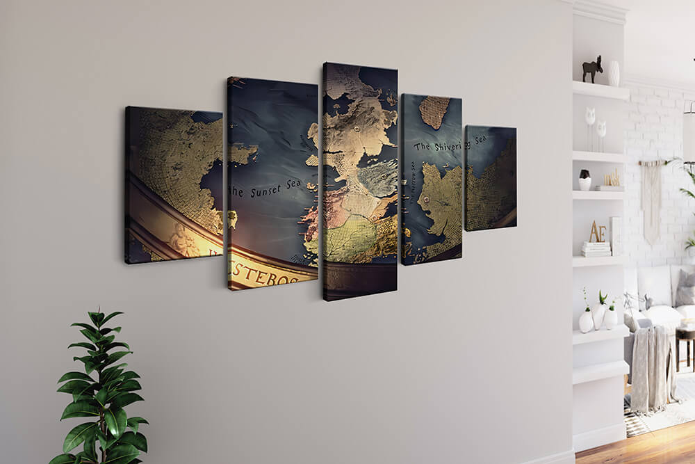 Malen nach Zahlen 5 teilig - Weltkarteneindrücke - hochwertige Leinwand - multi5, neue_bilder