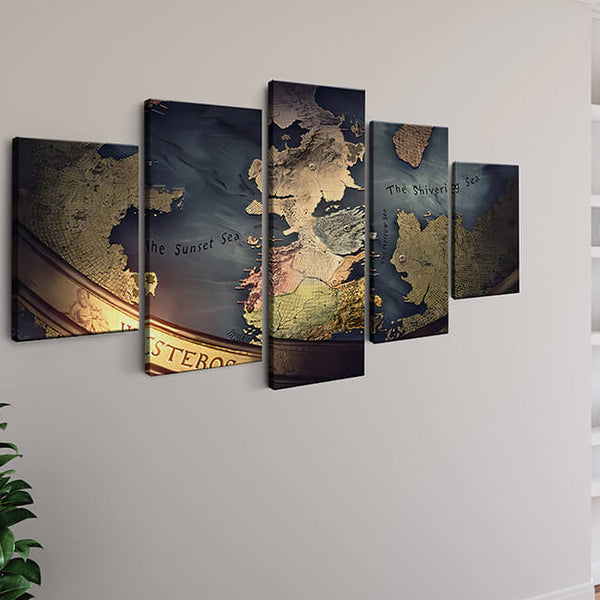 Malen nach Zahlen 5 teilig - Weltkarteneindrücke - hochwertige Leinwand - multi5, neue_bilder