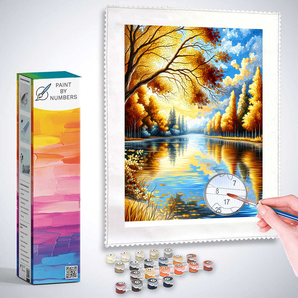 Paint by Numbers - Autumn landscape, lake