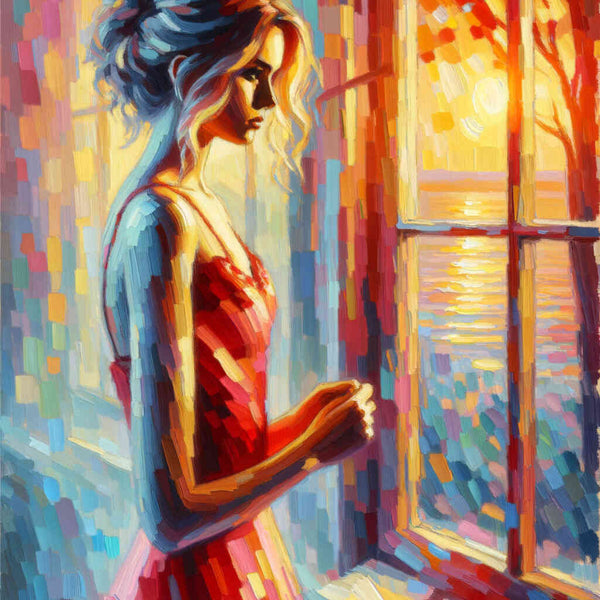 Woman in front of the window - Paint by Numbers