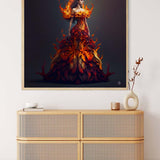 Diamond Painting - Feuerkleid Frau - gedruckt in Ultra-HD - Abstrakt, Menschen, Neu eingetroffen, Quadratisch