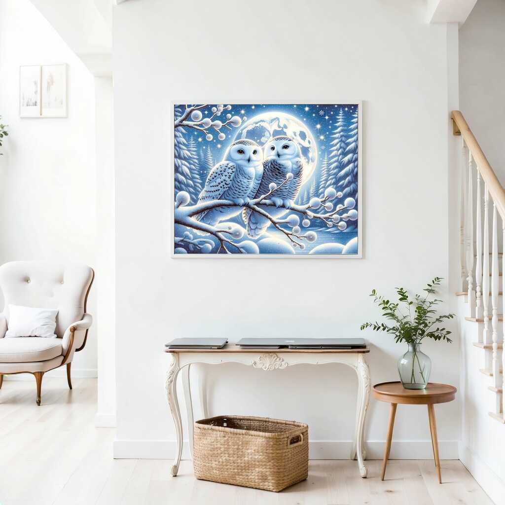 Paint by Numbers - Snowy owls couple