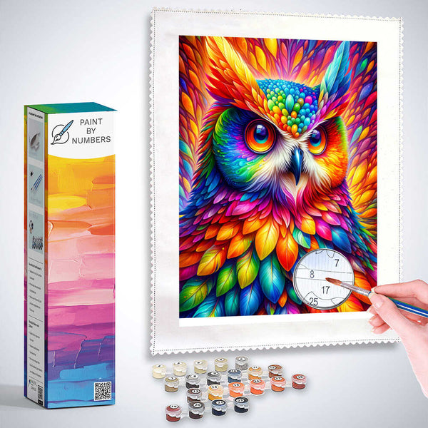 Rainbow owl - Paint by Numbers