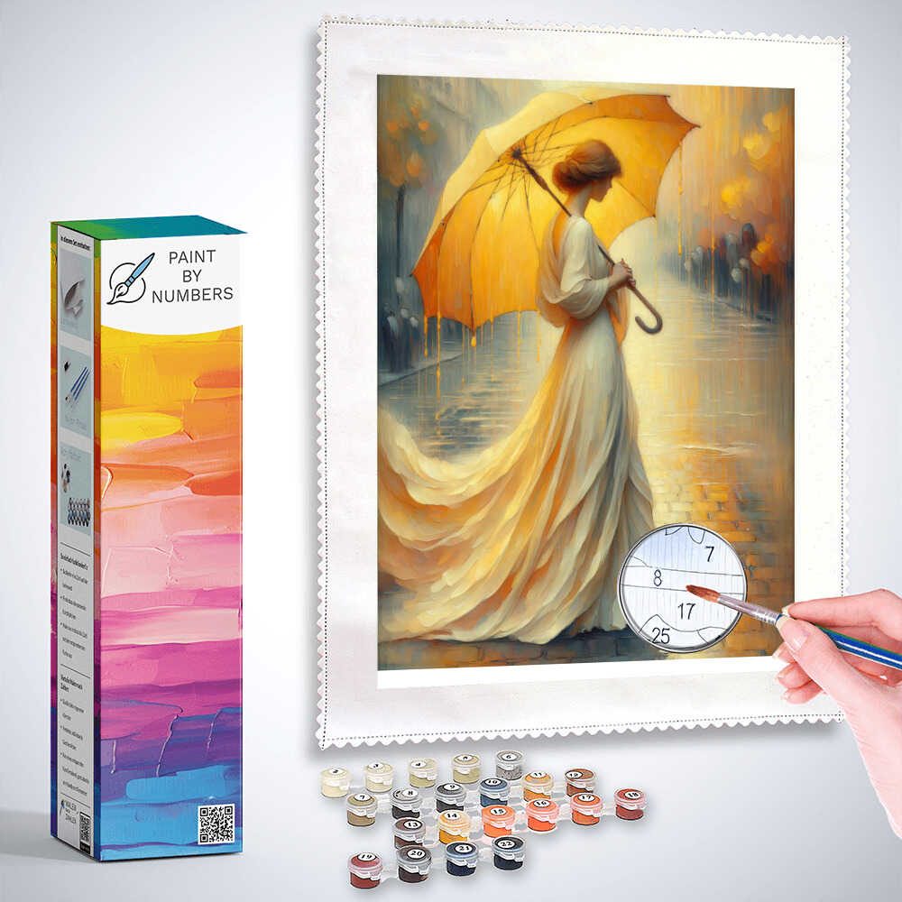 Yellow umbrella - Paint by Numbers
