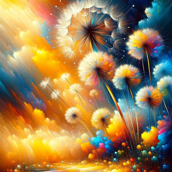 Paint by Numbers - Dandelion Abstract and Colorful