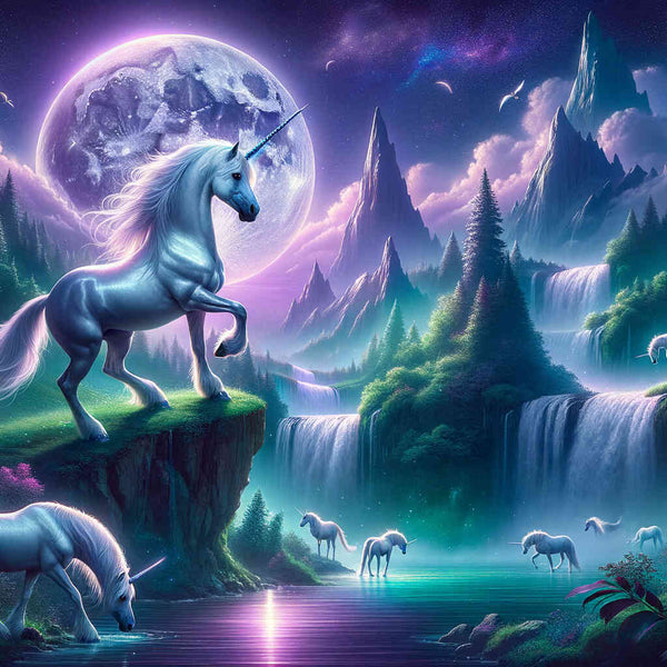 Fairy tale world, unicorn - Paint by Numbers