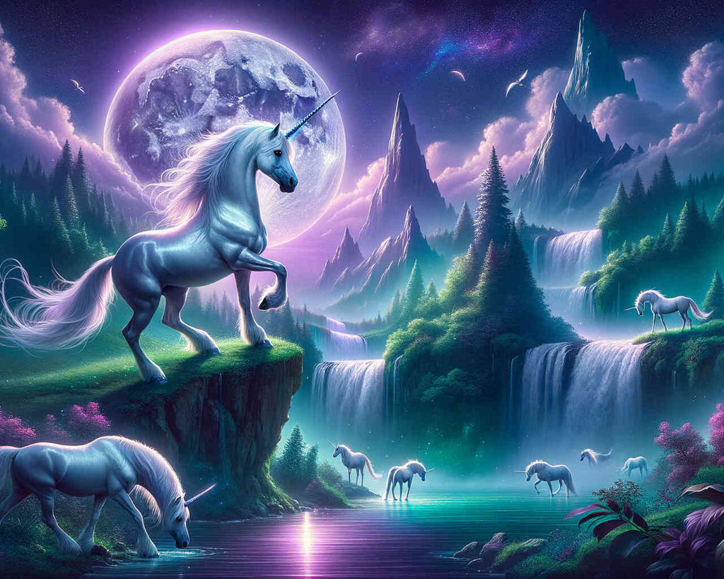 Fairy tale world, unicorn - Paint by Numbers