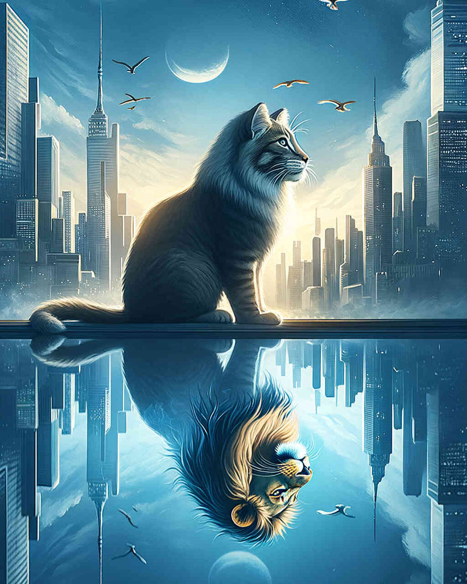 Paint by Numbers - City Mirror Picture Cat Lowe