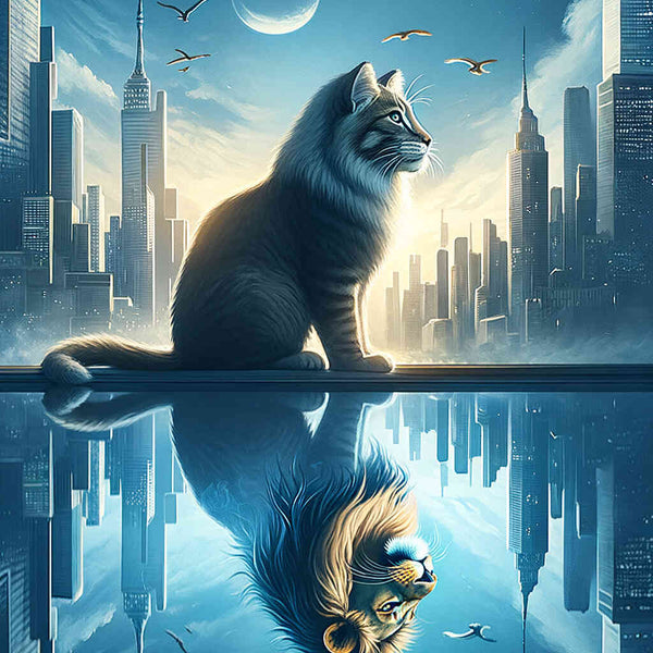 Paint by Numbers - City Mirror Picture Cat Lowe