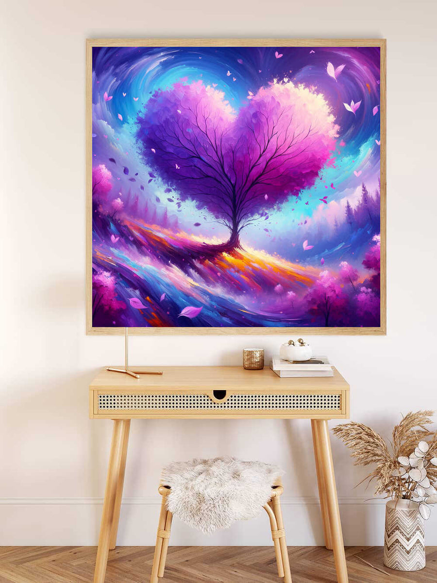 heart tree purple - Paint by Numbers