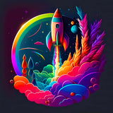 Diamond Painting Kits - Circular Rocket with Vibrant Colors and Sparkling Diamonds, Paint by Numbers Design on Professional Canvas