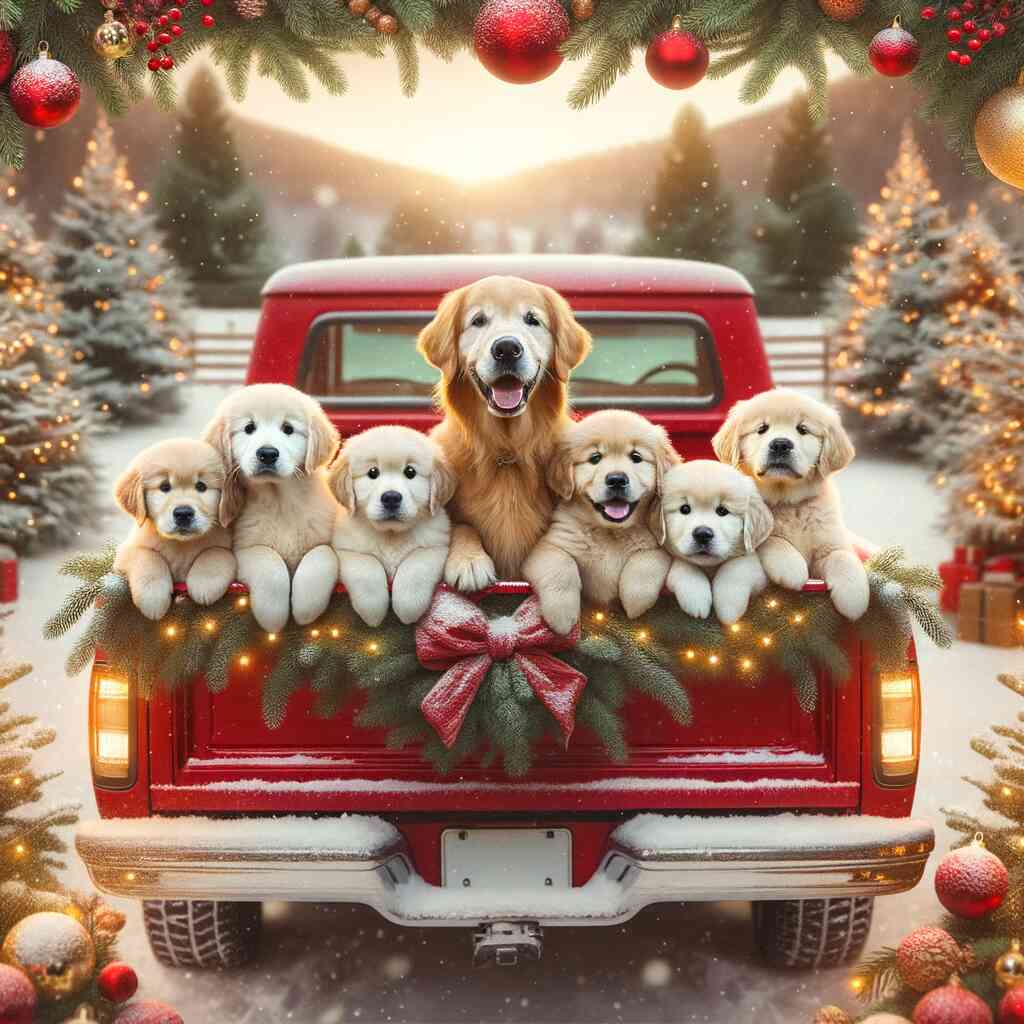Paint by Numbers - Goldenretriver Christmas