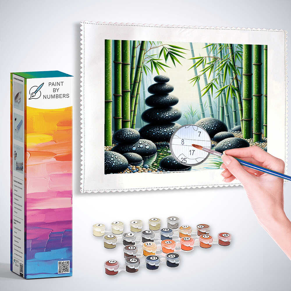 Paint by Numbers - Bamboo and stones