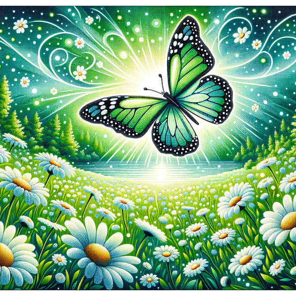 Paint by Numbers - Marguerite meadow, butterfly