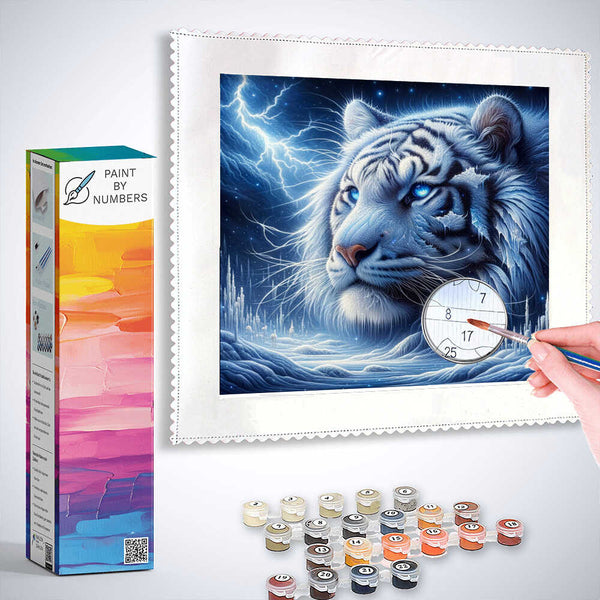 Paint by Numbers - Beautiful snow tiger