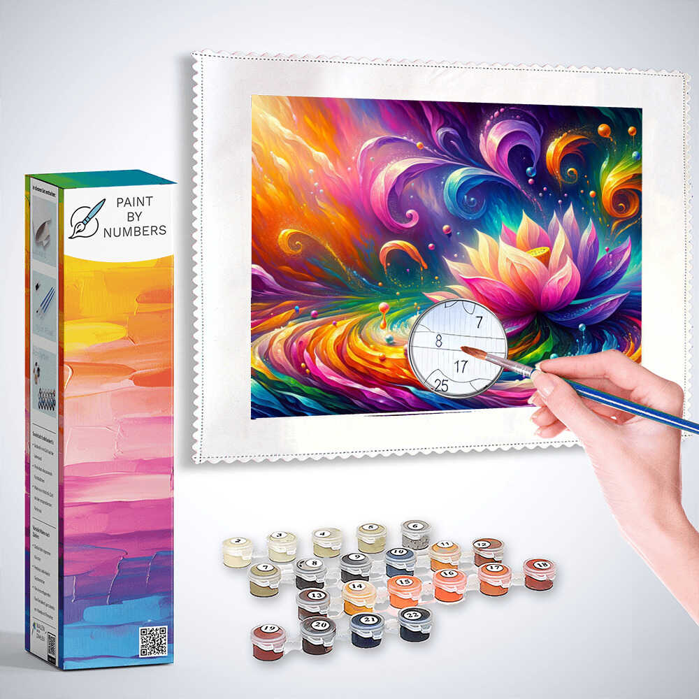 Paint by Numbers - Abstract Lotus Flowers