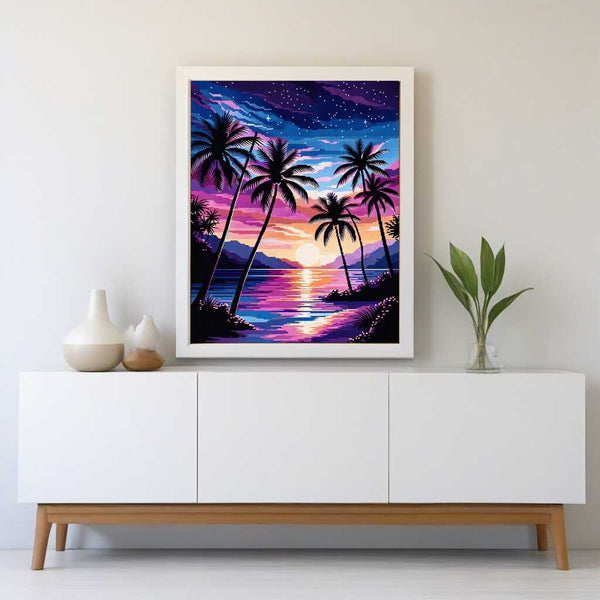 Paint by Numbers - Palms in the Evening Sky
