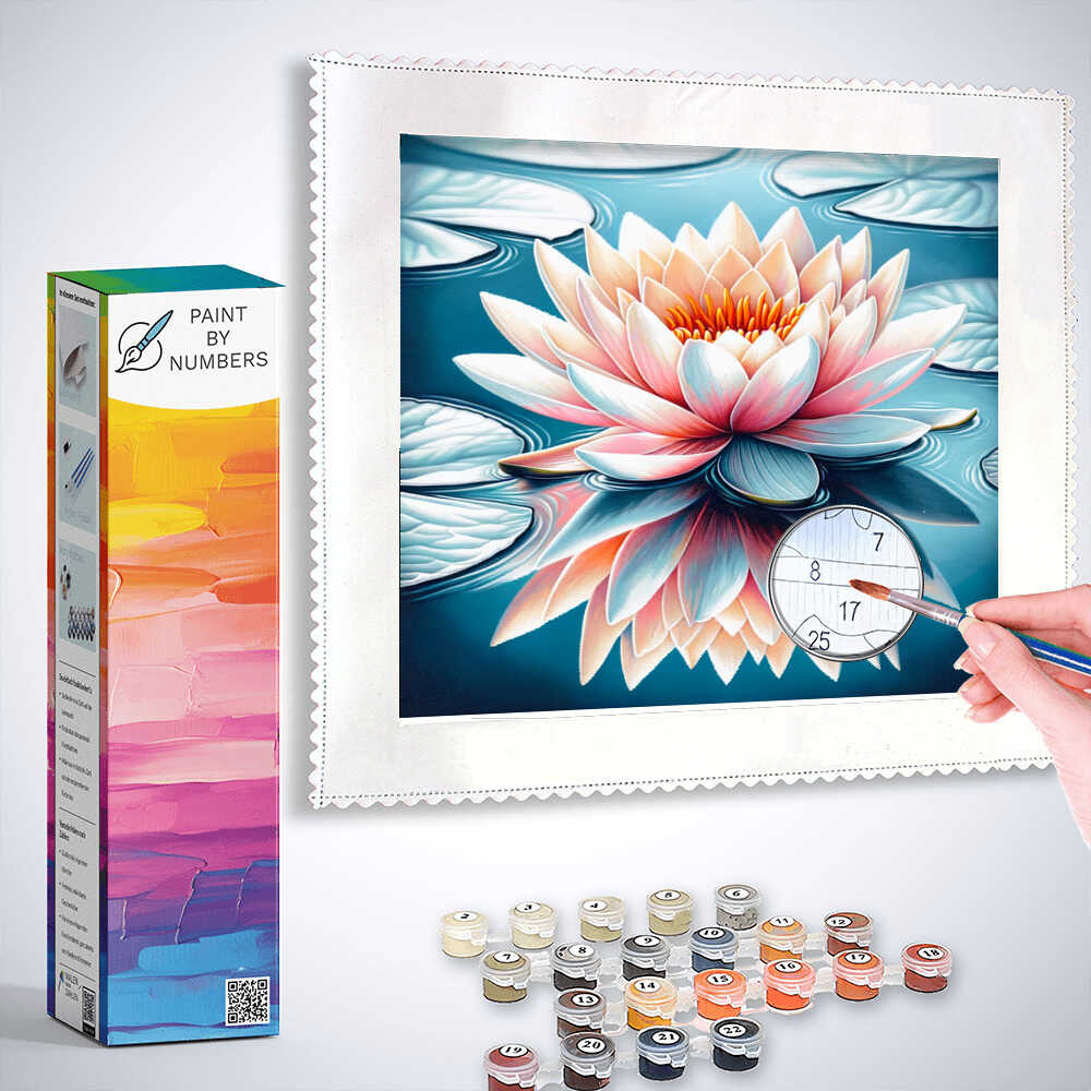 Paint by Numbers - Water lily, mirror image