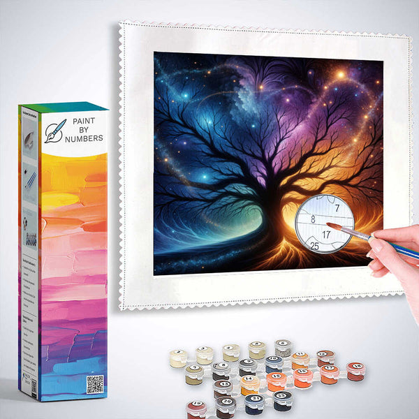 Paint by Numbers - Night Tree Outline