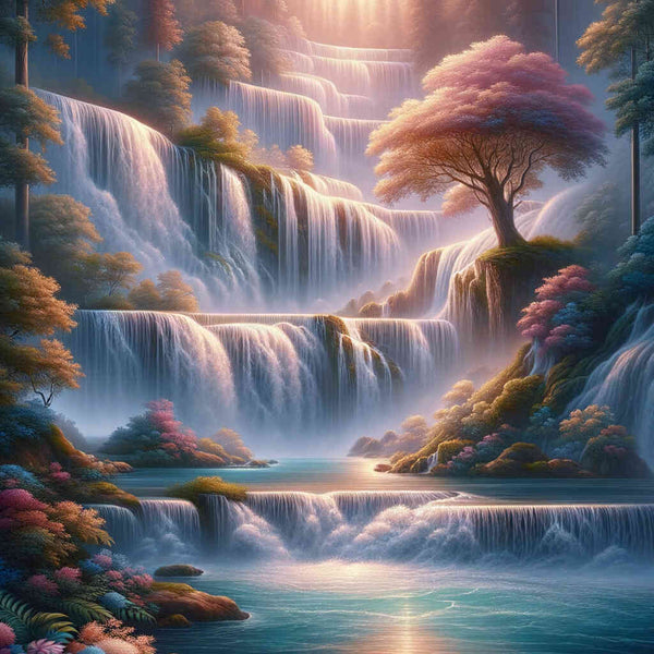 Paint by Numbers - Paradise, waterfall