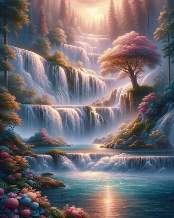 Paint by Numbers - Paradise, waterfall
