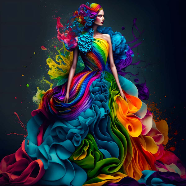AB Diamond Painting - Farbverlauf Kleid - gedruckt in Ultra-HD - AB Diamond, Menschen, Neu eingetroffen, Quadratisch