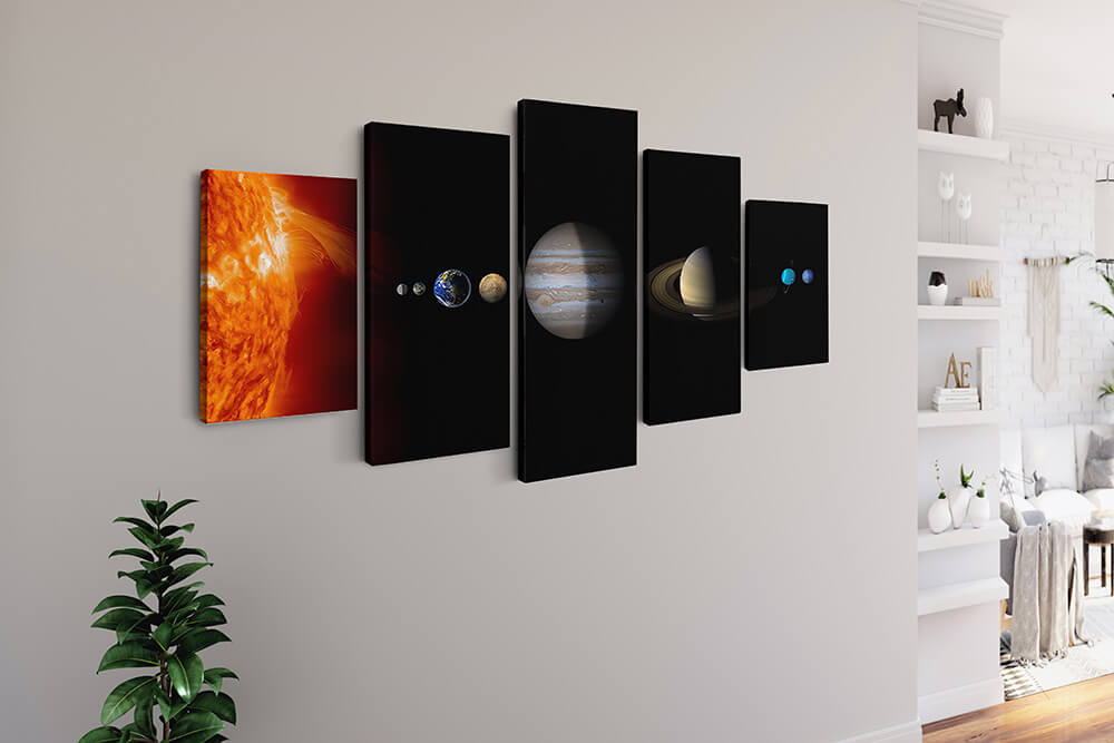 Malen nach Zahlen 5 teilig - Unser Sonnensystem - hochwertige Leinwand - multi5, neue_bilder