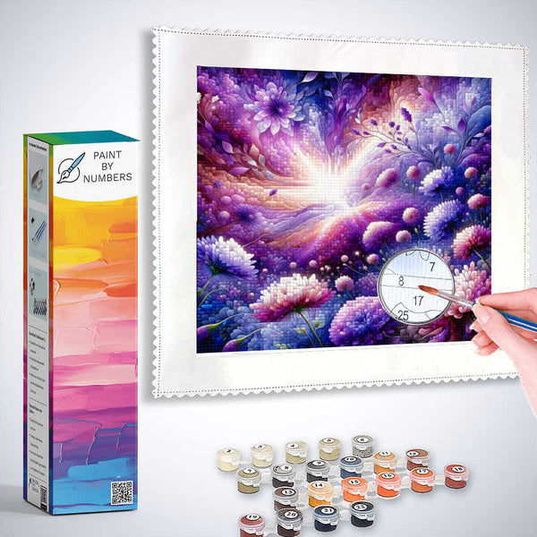 Paint by Numbers - Purple flower, mosaic