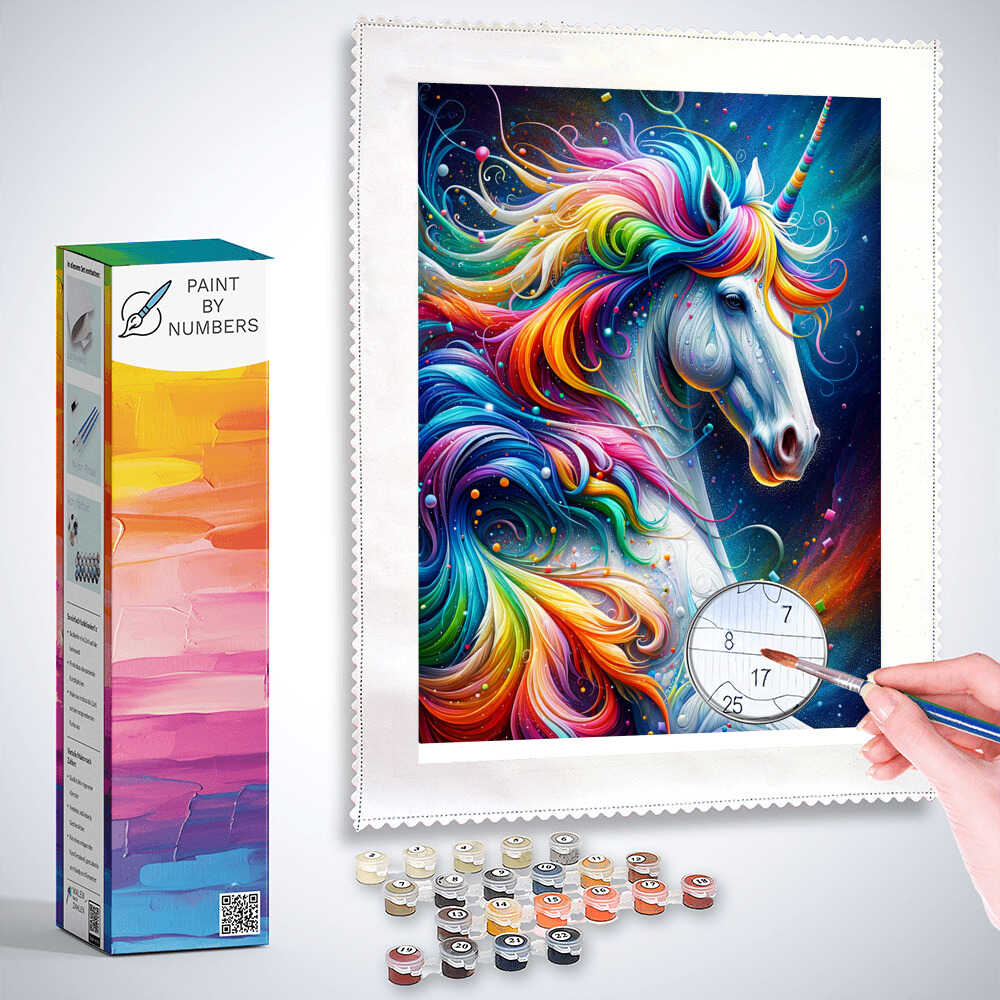 Paint by Numbers - Rainbow Horse with Mahne