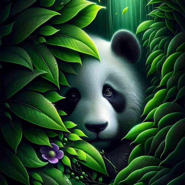 Paint by Numbers - Panda in Leaves