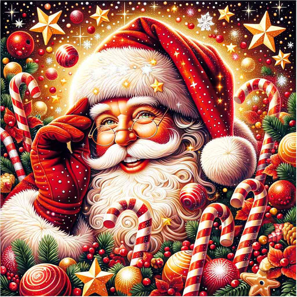 Paint by Numbers - Santa with Striped Scowl