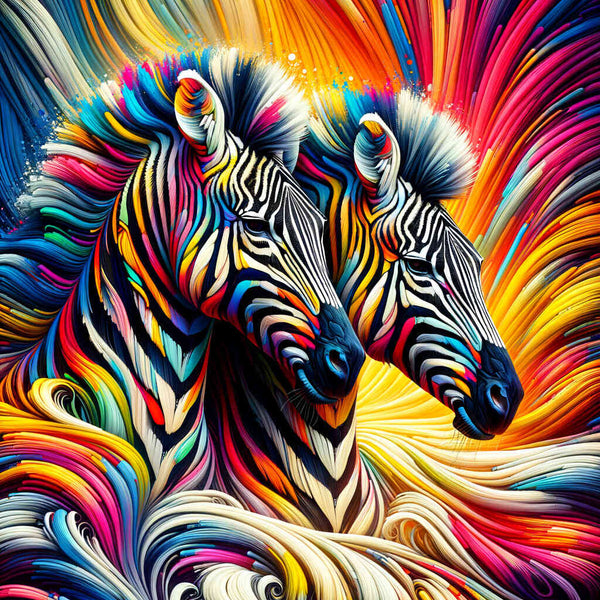 Paint by Numbers - Colorful Zebra Couple