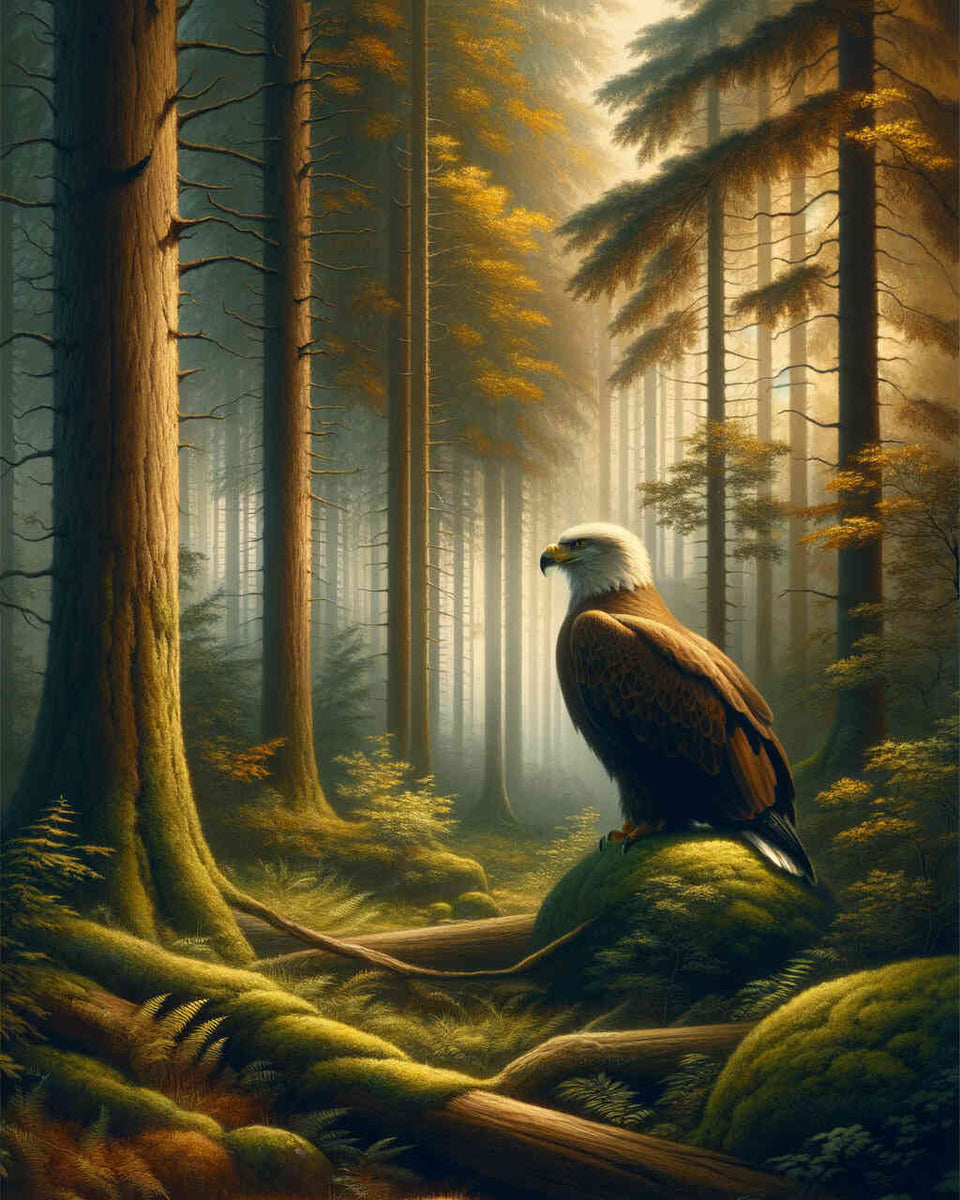 Paint by Numbers - Eagle sitting in the forest
