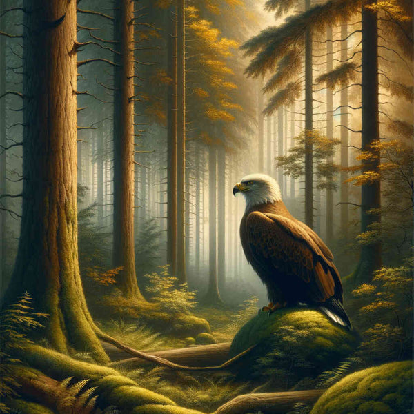 Paint by Numbers - Eagle sitting in the forest
