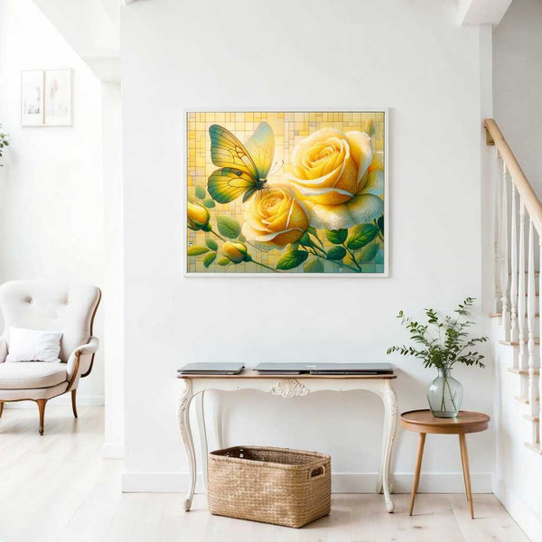 Paint by Numbers - Two Yellow Roses Butterfly