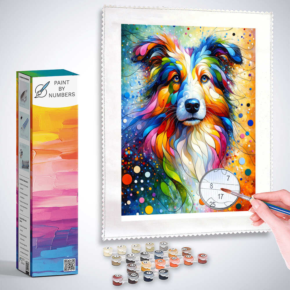 Paint by Numbers - Sheepdog Colorful