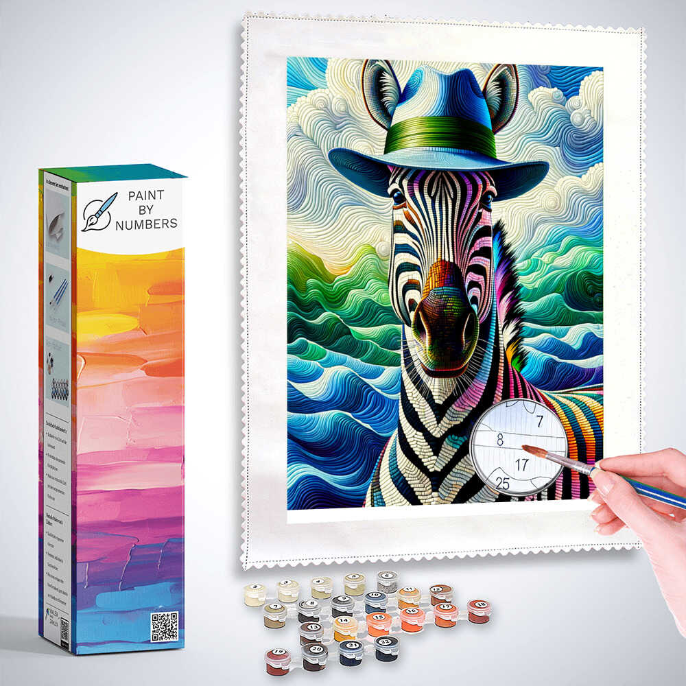 Zebra with hat - Paint by Numbers
