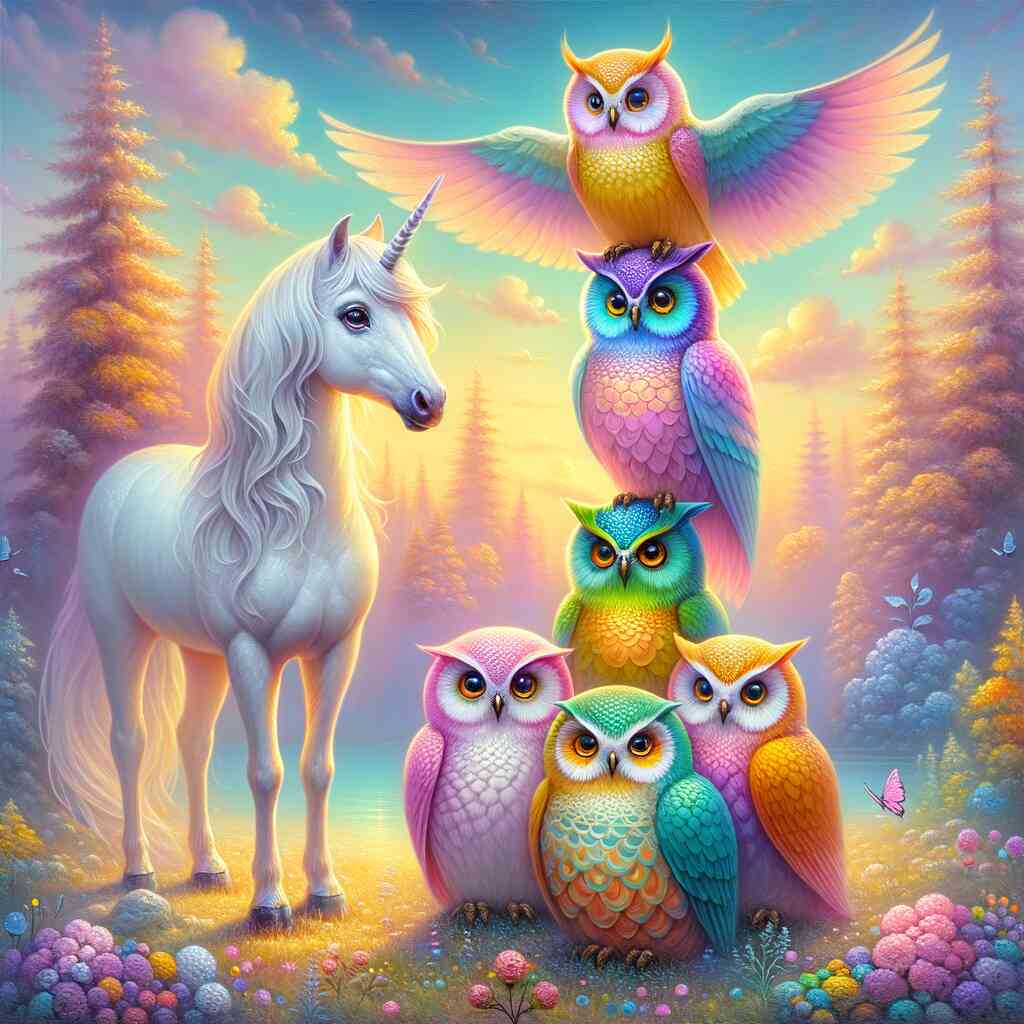 Paint by Numbers - Unicorn with Owl Tower