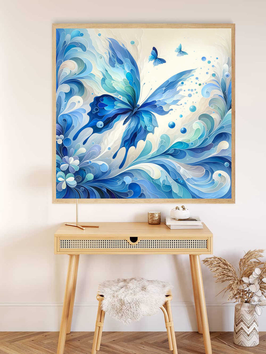 Paint by Numbers - Blue Butterfly Abstract