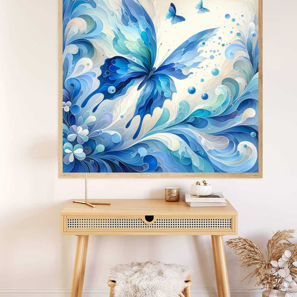 Paint by Numbers - Blue Butterfly Abstract
