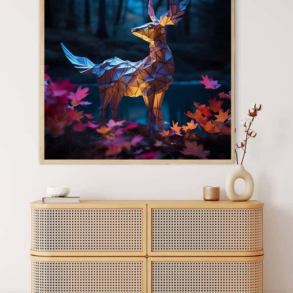 Diamond Painting - Mystisches Reh im Wald - gedruckt in Ultra-HD - Hirsch, Neu eingetroffen, Quadratisch, Reh, Tiere