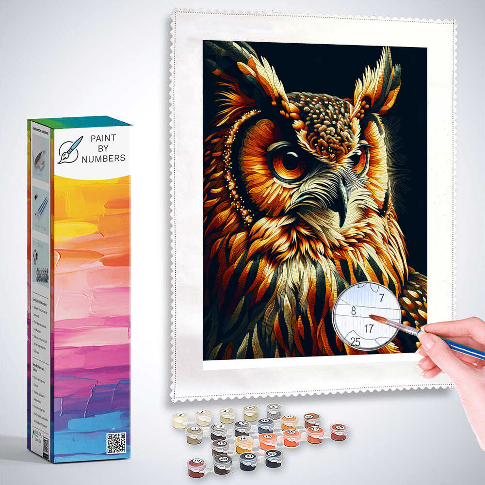 Paint by Numbers - Owl Looks Stubborn
