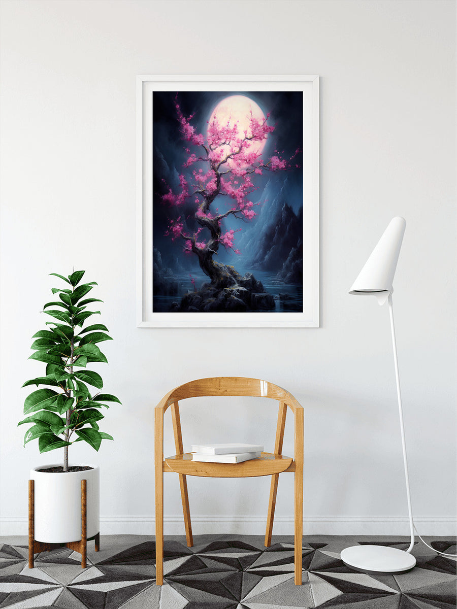 Peach blossom, moonlight - Paint by Numbers