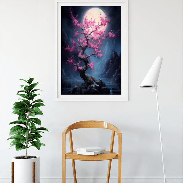 Peach blossom, moonlight - Paint by Numbers