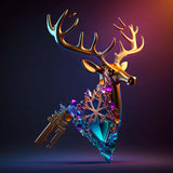 AB Diamond Painting - Hirsch im Lichtstrahl - gedruckt in Ultra-HD - AB Diamond, Hirsch, Neu eingetroffen, Quadratisch, Tiere