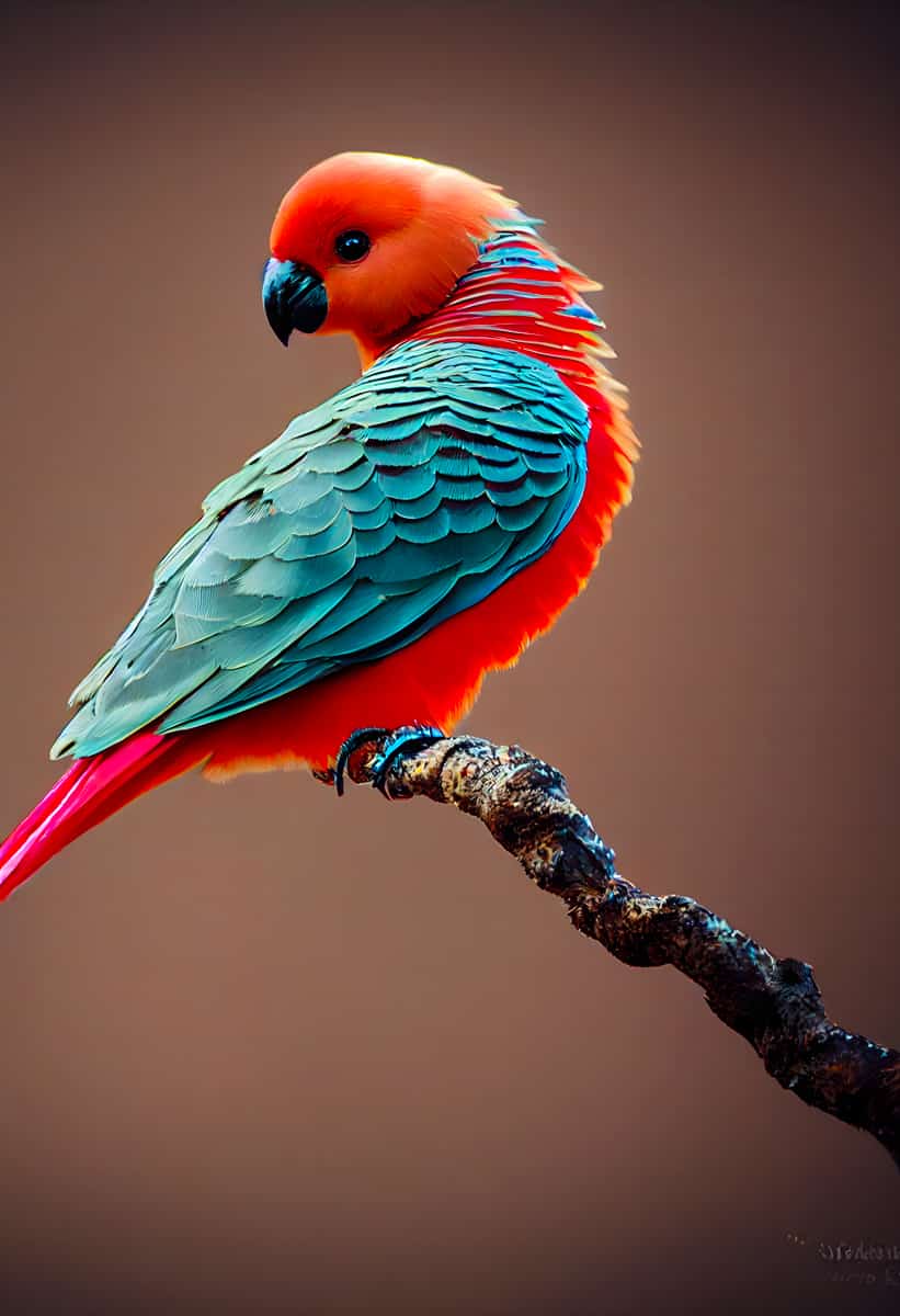 Colorful bird on branch showcased in AB Diamond Painting kit - Art that Sparkles! Includes Paint by Numbers style for easy creation.